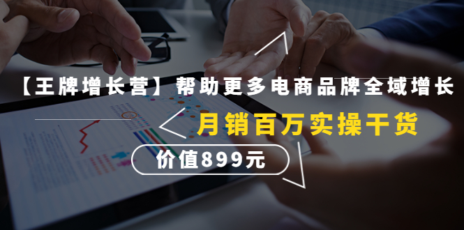 【副业项目4547期】【王牌增长营】帮助更多电商品牌全域增长，月销百万实操干货，价值899元-小白副业网