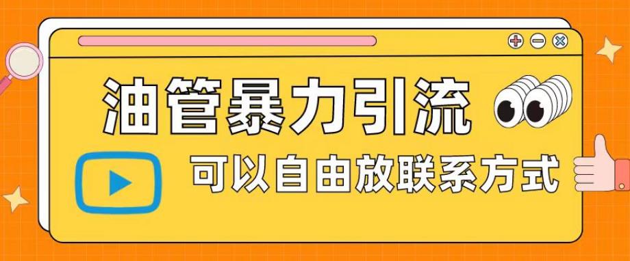 【副业项目6166期】油管暴力引流，可以自由放联系方式【揭秘】-小白副业网