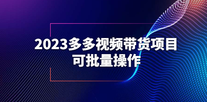【副业项目6266期】2023多多视频带货项目，可批量操作【保姆级教学】-小白副业网