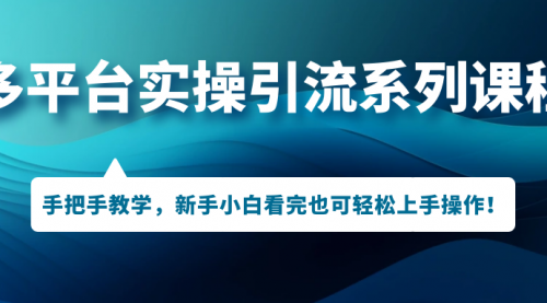 【副业项目7293期】多平台实操引流系列课程，手把手教学，新手小白看完也可轻松上手引流操作！-小白副业网