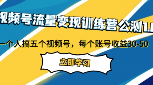 【副业项目8026期】视频号流量变现训练营公测1.0：一个人搞五个视频号，每个账号收益30-50-小白副业网