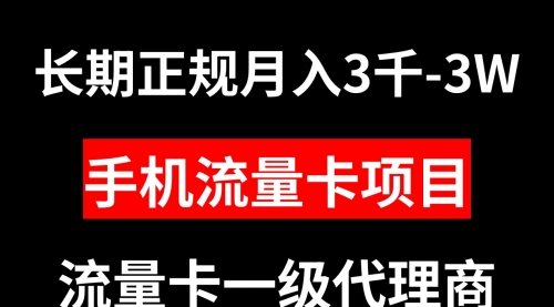 【副业项目8477期】手机流量卡代理月入3000-3W长期正规项目-小白副业网