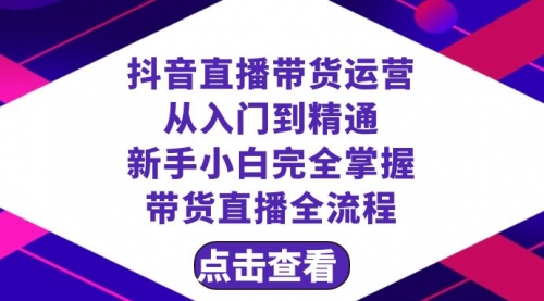 【副业项目8483期】抖音直播带货 运营从入门到精通，新手完全掌握带货直播全流程（23节-小白副业网