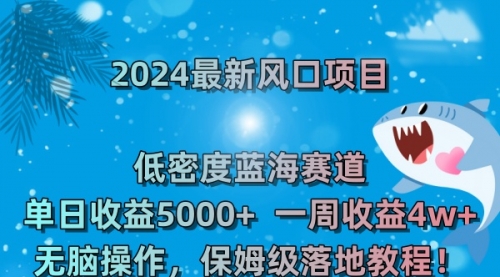 【副业8681期】2024最新风口项目 低密度蓝海赛道，日收益5000+周收益4w+ 无脑操作-小白副业网