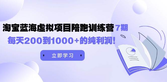 黄岛主《淘宝蓝海虚拟项目陪跑训练营7期》每天200到1000+的纯利润-小白副业网