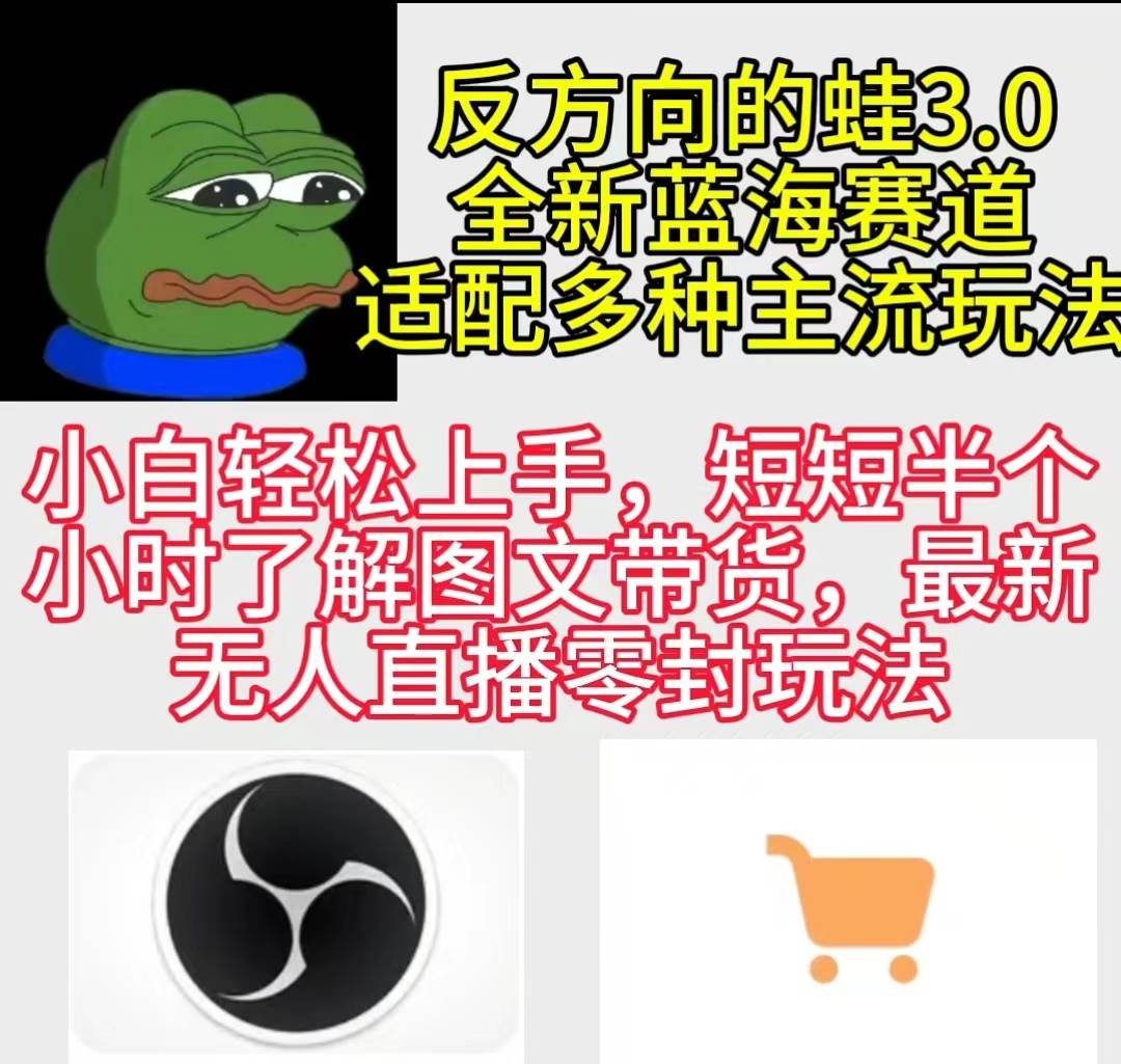 反方向的蛙3.0，图文最新玩法，变现多元化，新蓝海项目，小白轻松上手-小白副业网
