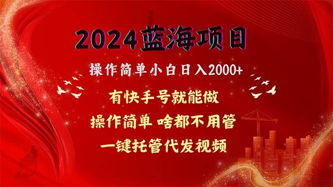 2024蓝海项目，网盘拉新，操作简单小白日入2000+，一键托管代发视频，…-小白副业网