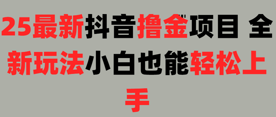 25最新抖音直播撸金项目，小白也能轻松上手！-小白副业网