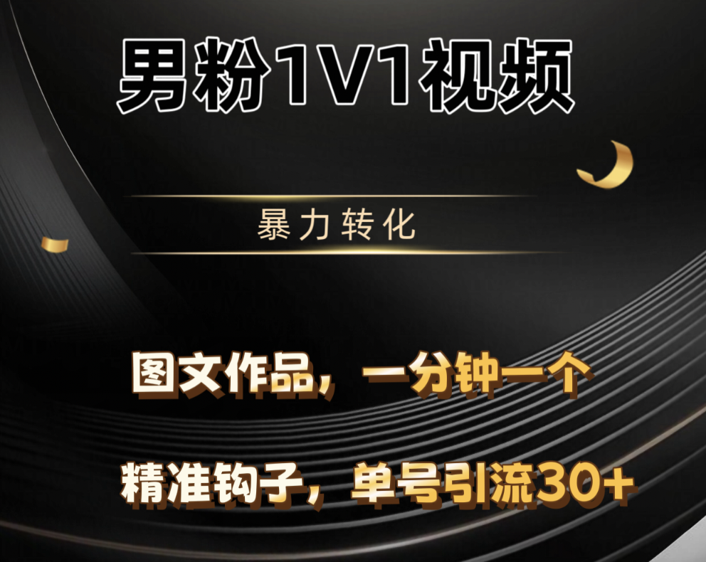 男粉1V1视频，硬改摄像头，高客单暴力转化，单日600+-小白副业网