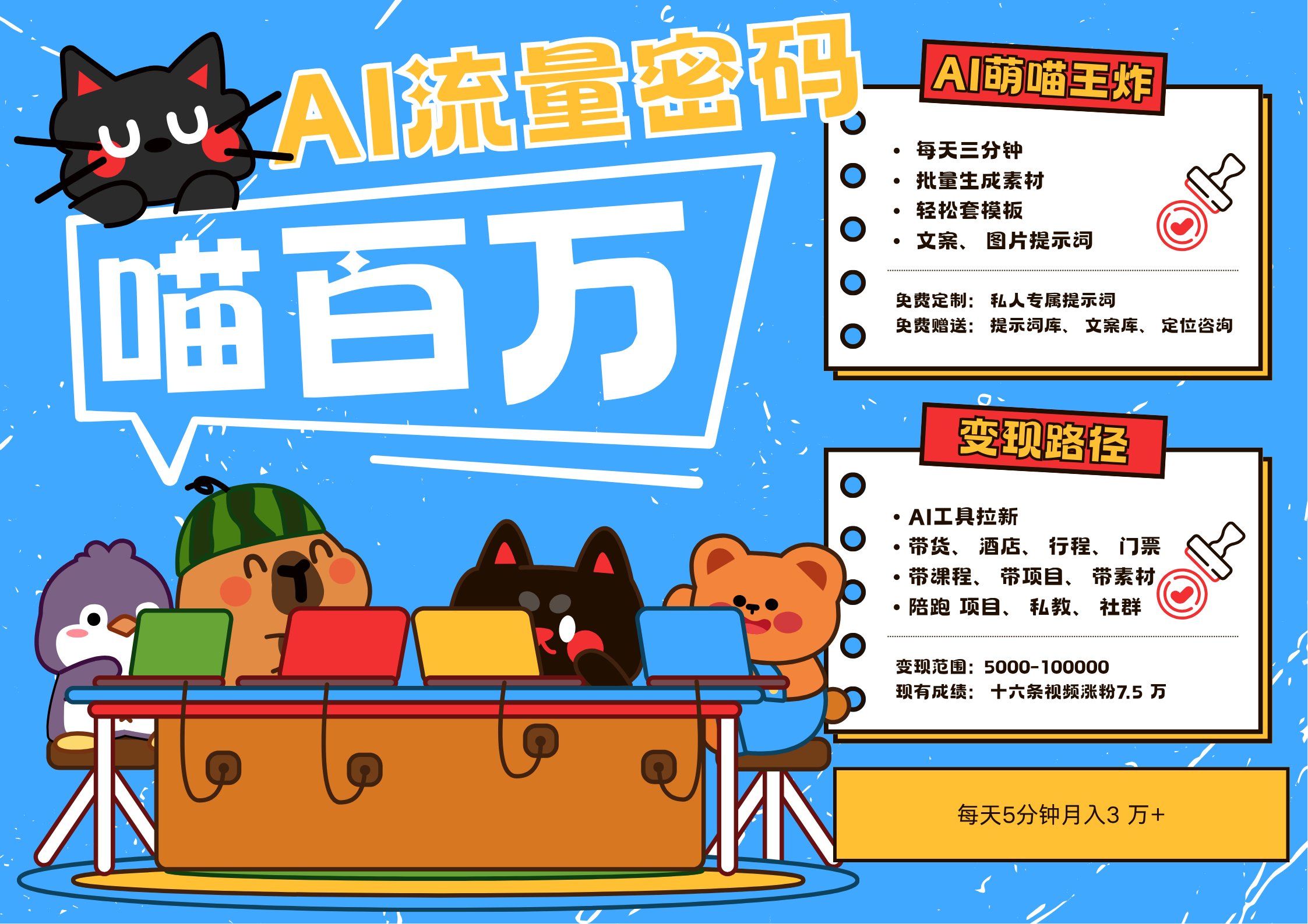 AI+宠物+旅行2025最火流量密码 轻松用AI宠物做文旅账号 可带货，带酒店，可以带行程，旅行社 小白三分钟学会 N种变现渠道 月入五位数  管道收益-小白副业网