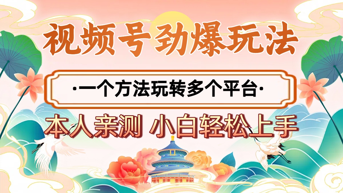 2025年视频号劲爆玩法，一个方法玩转多个平台 小白也能轻松上手-小白副业网