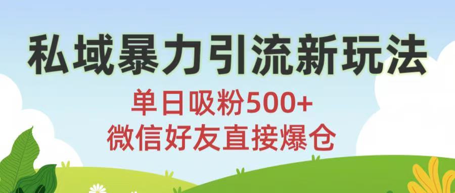 私域暴力引流新玩法!单日吸粉500+，微信好友直接爆仓-小白副业网