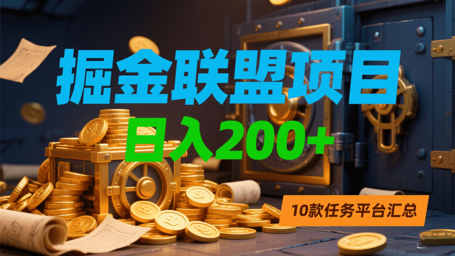 掘金联盟项目，日入200+，10款任务平台汇总-小白副业网